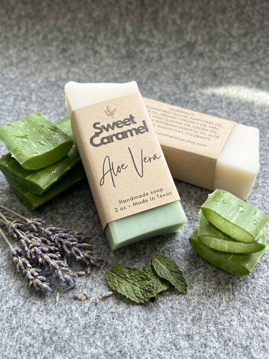 Sweet Caramel Aloe Vera Handmade Soap 2oz