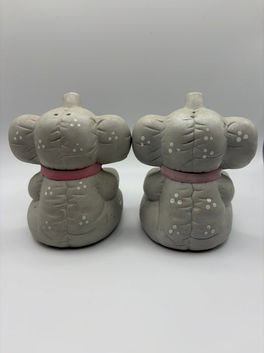 Vintage Kimple Anthropomorphic Ceramic Elephant Salt & Pepper Shakers