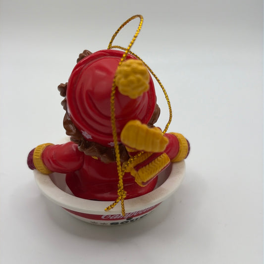 Campbell's Soup Christmas Ornament Little Girl Sitting In Soup Bowl As Sled