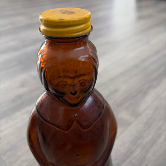 Vintage - 1970s Mrs. Butterworth's Syrup Bottle, 10" Large Amber Brown Glass