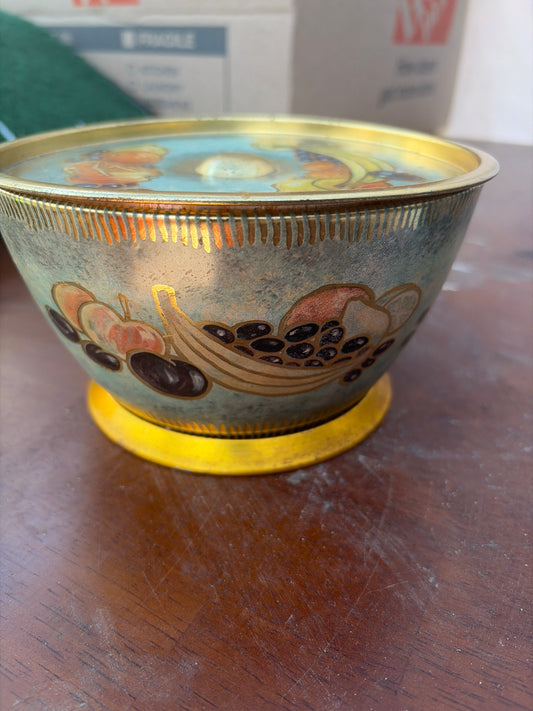 Vintage Collectible Stork Western Germany Fruit Bowl Tin