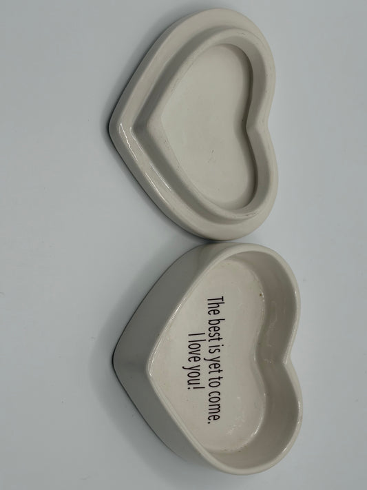 Ceramic Heart Trinket Box