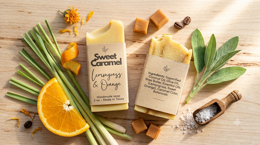 Sweet Caramel Lemongrass & Orange Handmade Soap 2oz