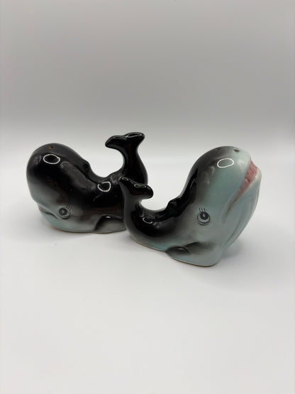 Vintage Whale Salt & Pepper Shakers