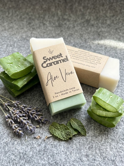 Sweet Caramel Aloe Vera Handmade Soap 2oz