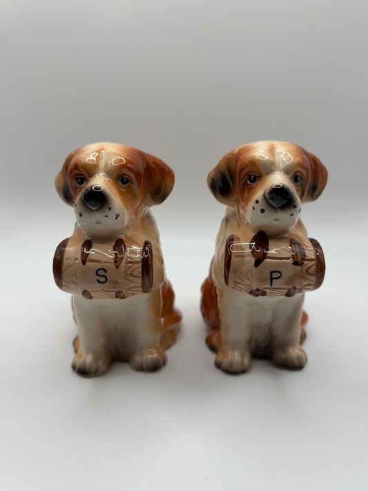 Vintage St. Bernard Salt and Pepper Shakers