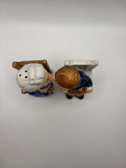 Vintage Kissing Couple Magnetic Salt & Pepper Shakers