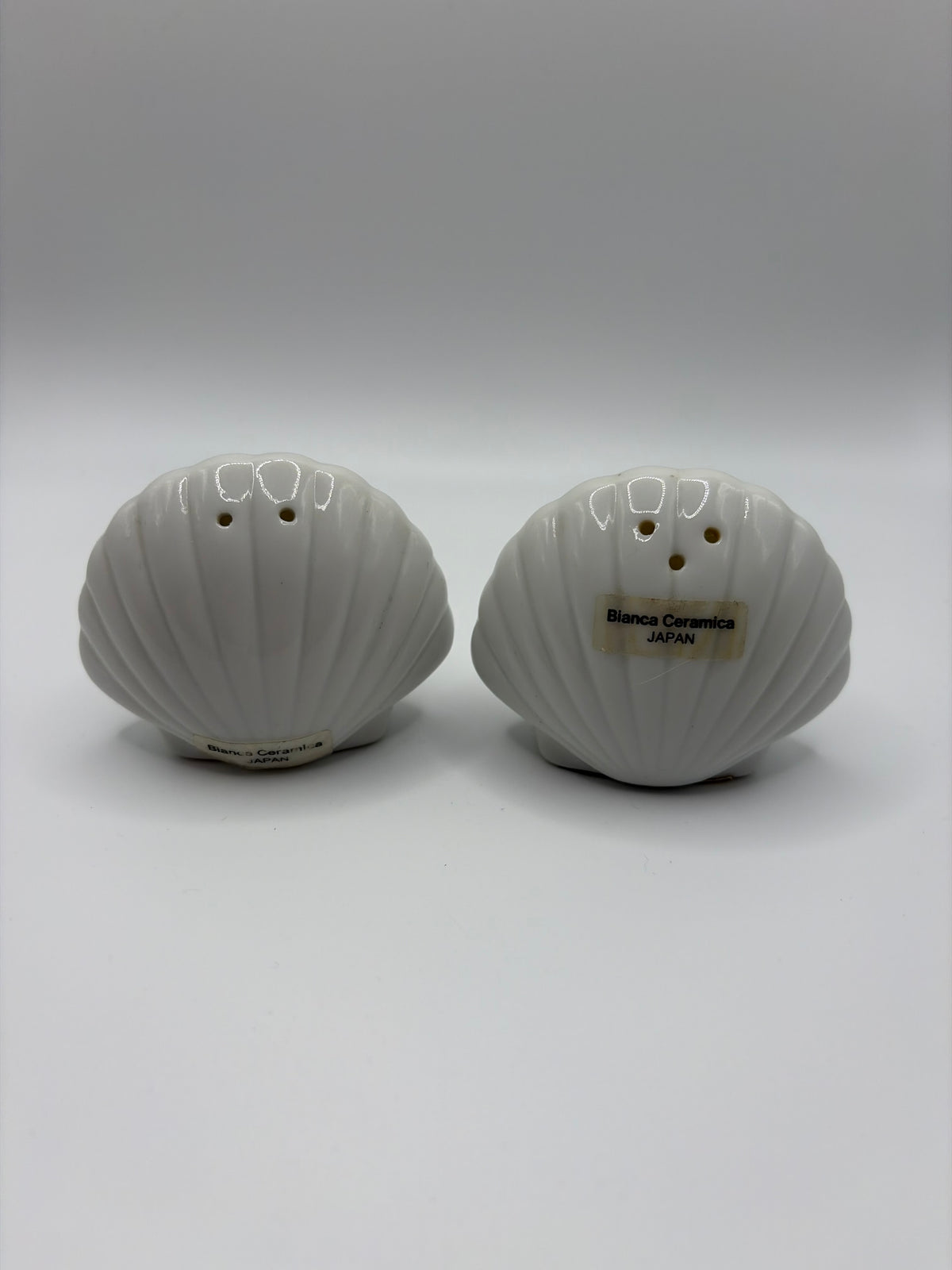 Vintage Ceramic Seashell Salt & Pepper Shakers