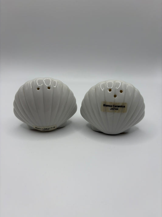 Vintage Ceramic Seashell Salt & Pepper Shakers