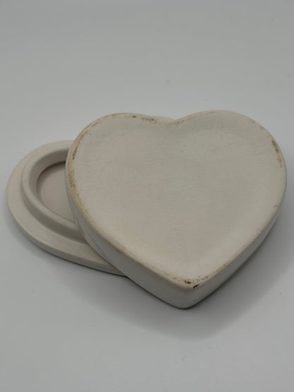 Ceramic Heart Trinket Box