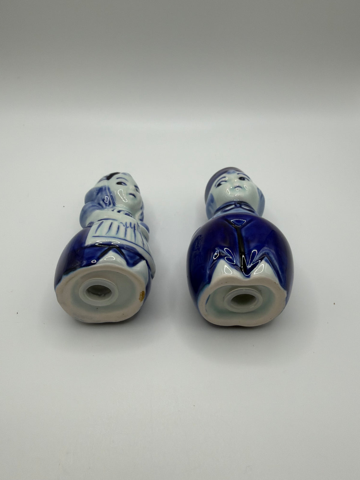 Vintage DELFT BLUE Dutch Boy Girl Salt Pepper Shakers Holland Porcelain