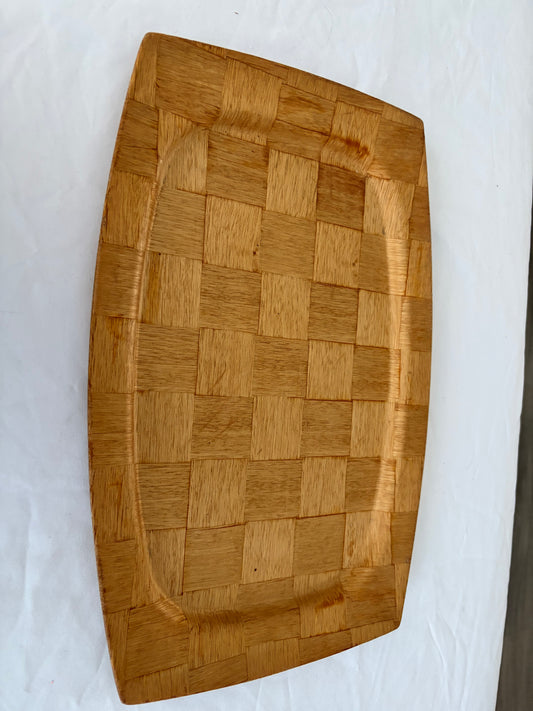 Vintage Mid Century Woven Serving Tray by Weavewood