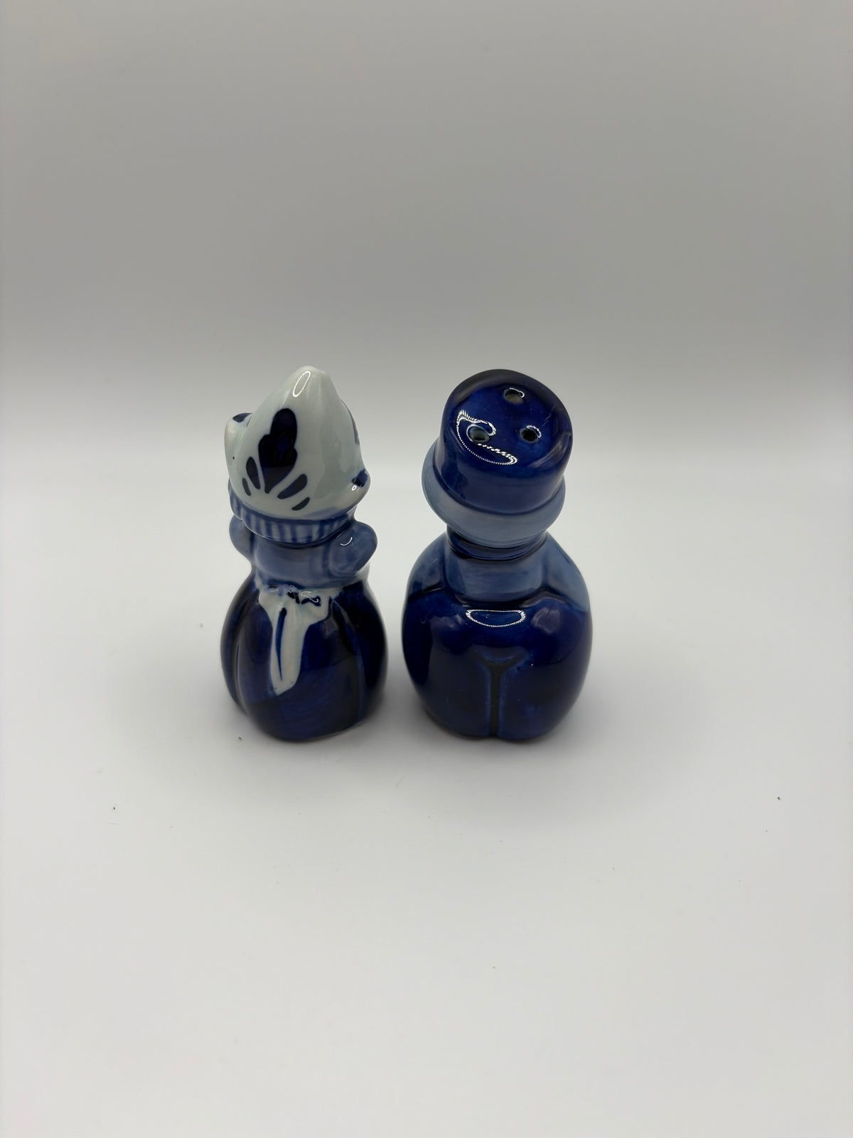 Vintage DELFT BLUE Dutch Boy Girl Salt Pepper Shakers Holland Porcelain