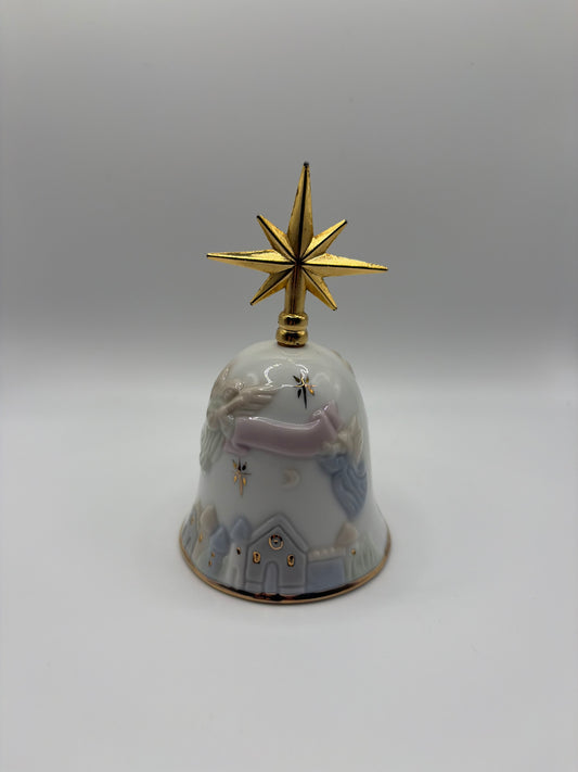 Vintage Russ Berrie Marbella Collection Porcelain Angel Bell Angels with Baby Jesus Figurine Collectible