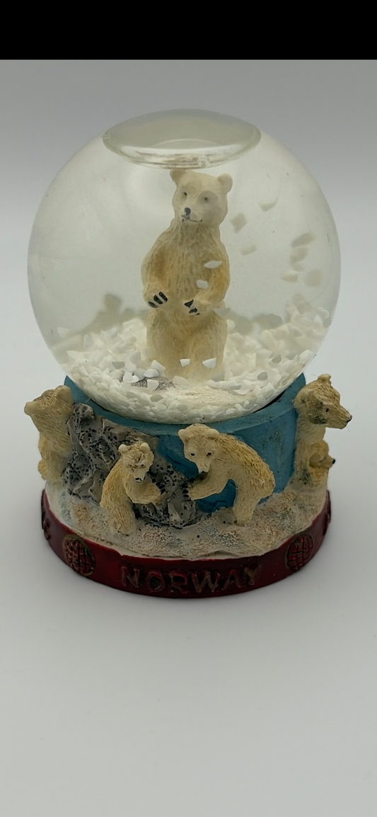 Vintage Polar Bear Snow Globe
