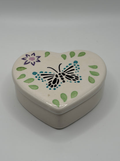 Ceramic Heart Trinket Box