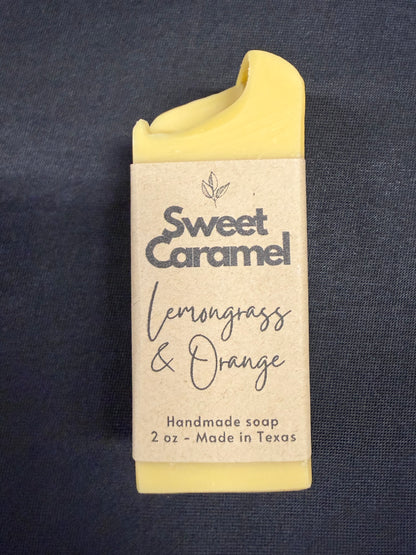 Sweet Caramel Lemongrass & Orange Handmade Soap 2oz