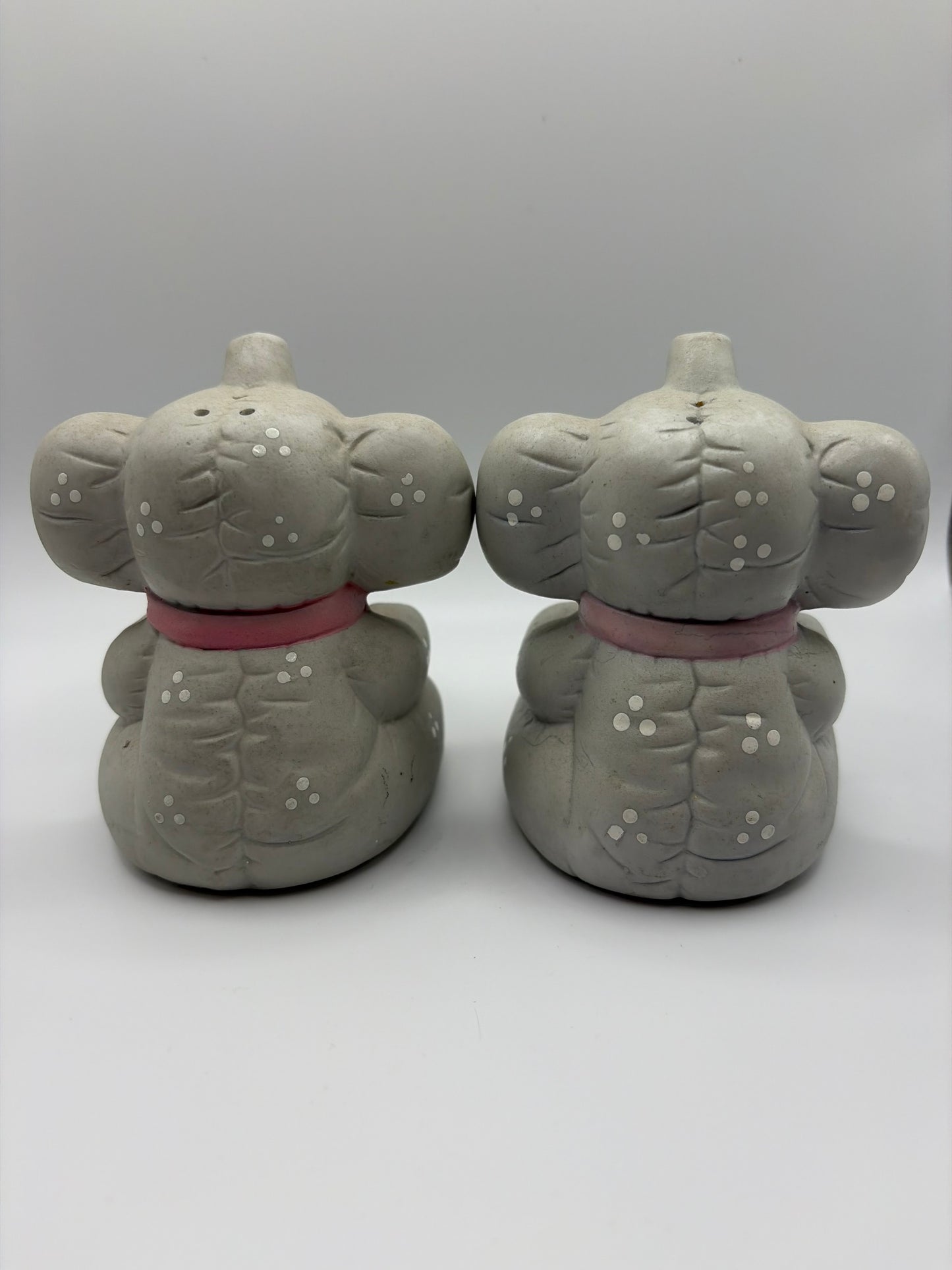Vintage Kimple Anthropomorphic Ceramic Elephant Salt & Pepper Shakers