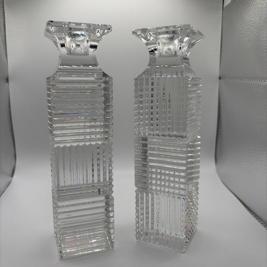 Set of 2 Vintage Crystal Candlesticks