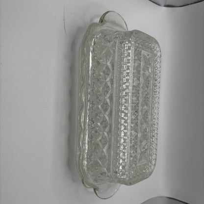 Vintage Anchor Hocking "Wexford" Clear Pressed Glass Covered Butter Dish