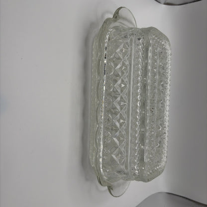 Vintage Anchor Hocking "Wexford" Clear Pressed Glass Covered Butter Dish