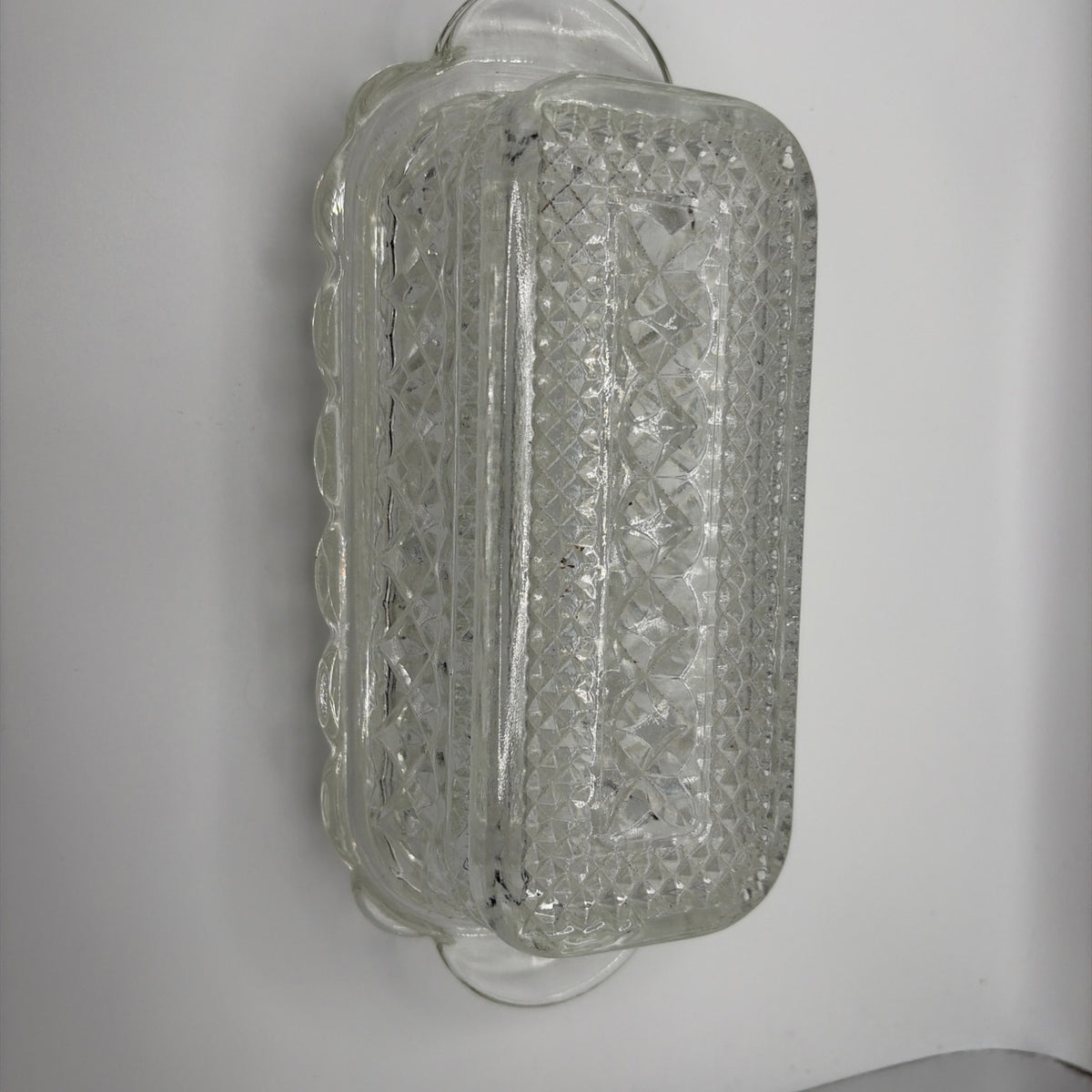 Vintage Anchor Hocking "Wexford" Clear Pressed Glass Covered Butter Dish