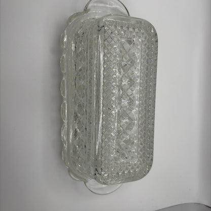 Vintage Anchor Hocking "Wexford" Clear Pressed Glass Covered Butter Dish
