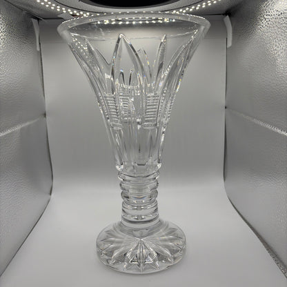 Vintage Waterford Crystal LEENANE Footed Vase 10”
