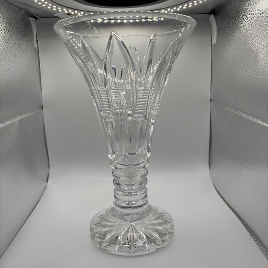 Vintage Waterford Crystal LEENANE Footed Vase 10”
