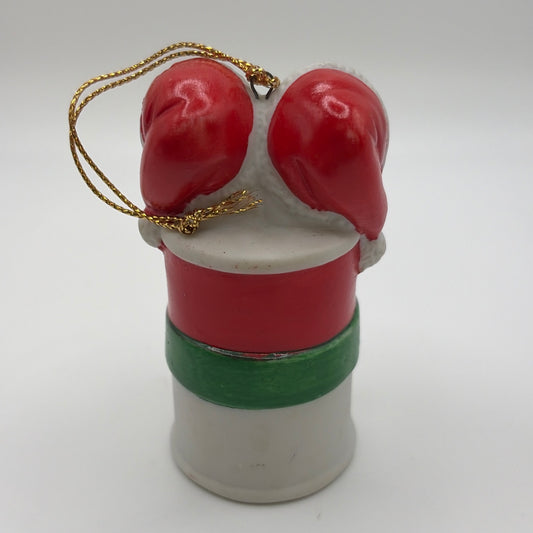 Campbell’s Soup Christmas Holiday Ornament 1992 Ceramic Twins In Can Collectible