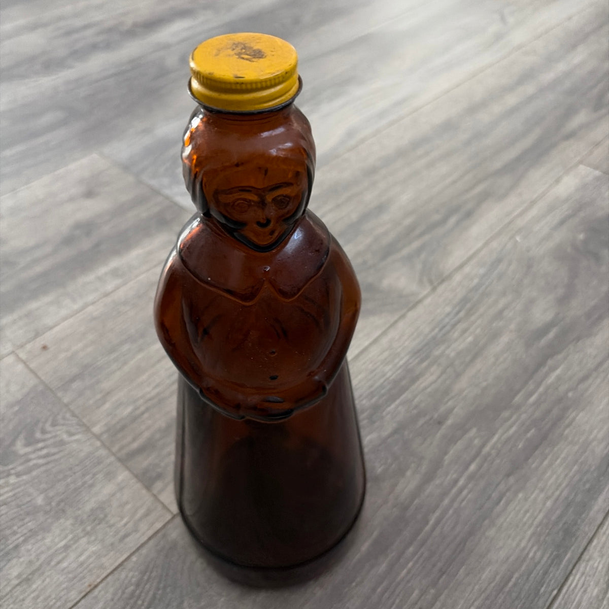 Vintage - 1970s Mrs. Butterworth's Syrup Bottle, 10" Large Amber Brown Glass