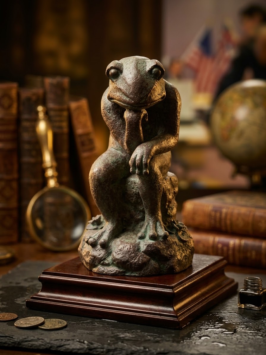 Reflective Frog Statue Garden Figurine