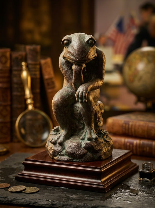 Reflective Frog Statue Garden Figurine