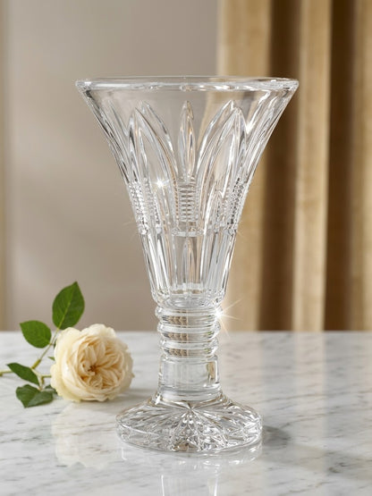 Vintage Waterford Crystal LEENANE Footed Vase 10”