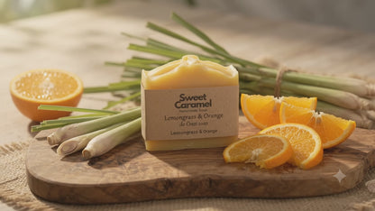 Sweet Caramel Lemongrass & Orange Handmade Soap 2oz