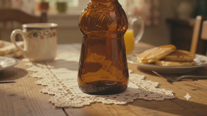 Vintage - 1970s Mrs. Butterworth's Syrup Bottle, 10" Large Amber Brown Glass